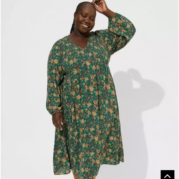 torrid Dresses & Skirts - Midi Gauze Smocked Bodice Dress